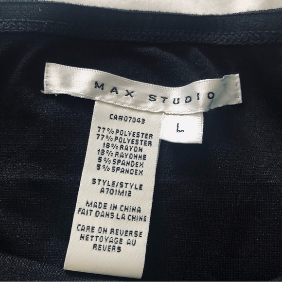 💜3/$30 Max Studio Large Straight Short Knit Black Skirt Layers Elastic Waist - Picture 5 of 6